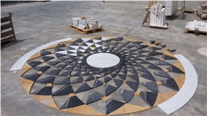 Marble Inlayed Waterjet Floor Medallions