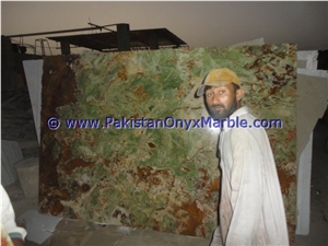 2017 New Collection Dark Green Onyx Slabs Collection