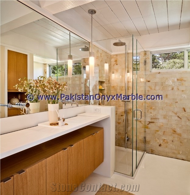 2017 New Design Backlit Onyx Bathroom Drop-In Bathroom Sinks