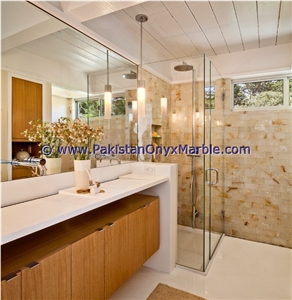 2017 New Design Backlit Onyx Bathroom Drop-In Bathroom Sinks