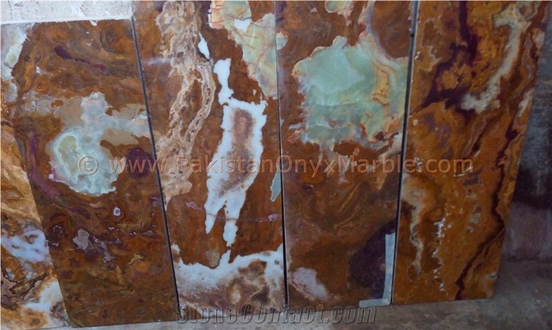 Art Decoration Multi Brown/Golden Onyx Tiles Collection