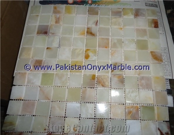 Art Design Light Green Onyx Mosaic Tiles Collections