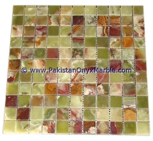 Colorful Art Multi Green Onyx Mosaic Tiles Collections
