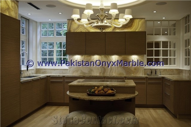 Economic Stylish Backlit Onyx Kitchen Countertops