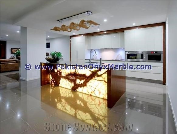 Economic Stylish Backlit Onyx Kitchen Countertops