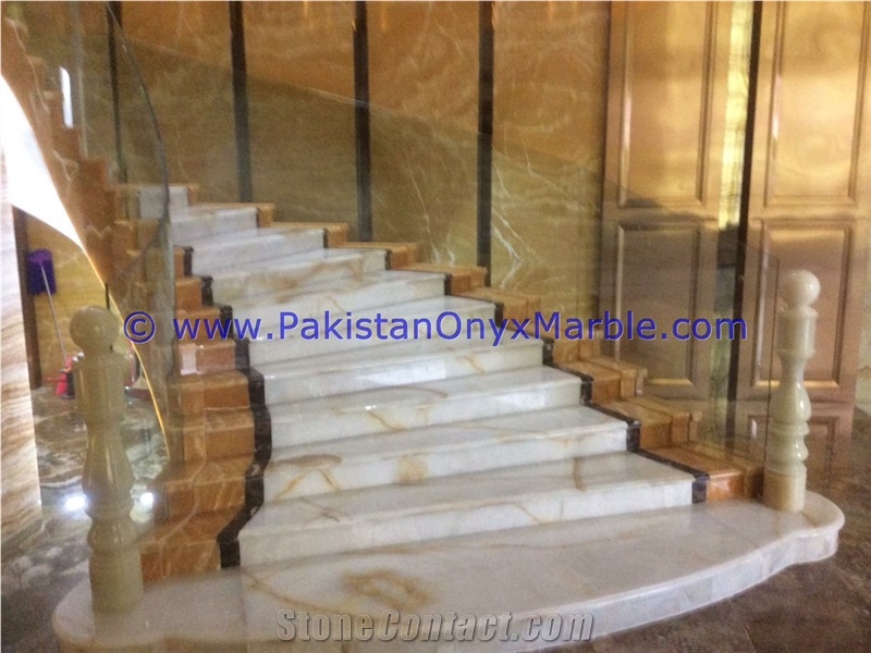 Factory Made Onyx Stair Steps, Onyx Treads and Risers Collection
