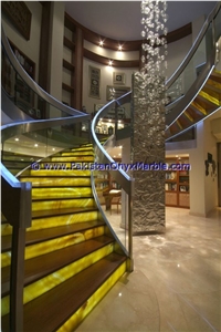 Factory Made Onyx Stair Steps, Onyx Treads and Risers Collection