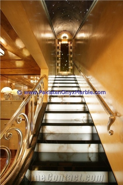 Factory Made Onyx Stair Steps, Onyx Treads and Risers Collection