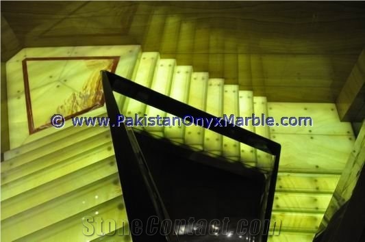 Factory Made Onyx Stair Steps, Onyx Treads and Risers Collection