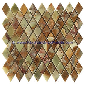 First Quality Multi Green Onyx Mosaic Tiles Collections