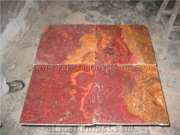 Latest Desgine Multi Red Onyx Tiles Collection