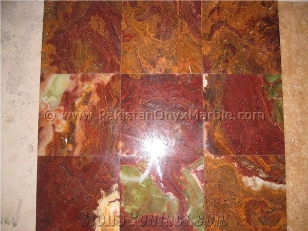 Latest Desgine Multi Red Onyx Tiles Collection