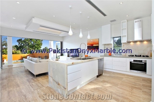 Modern Design Backlit Onyx Kitchen Countertops