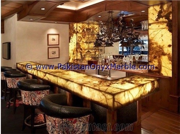 Modern Design Backlit Onyx Kitchen Countertops