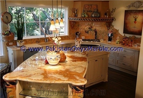 Modern Design Backlit Onyx Kitchen Countertops