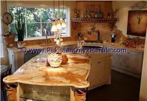 Modern Design Backlit Onyx Kitchen Countertops