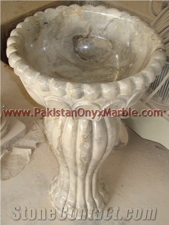 Modern Style Marble Pedestals Sinks and Basins