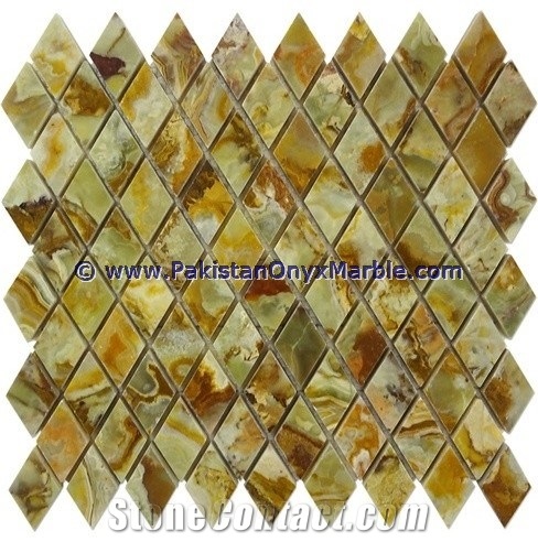 Natural Stone Dark Green Onyx Mosaic Tiles Collection