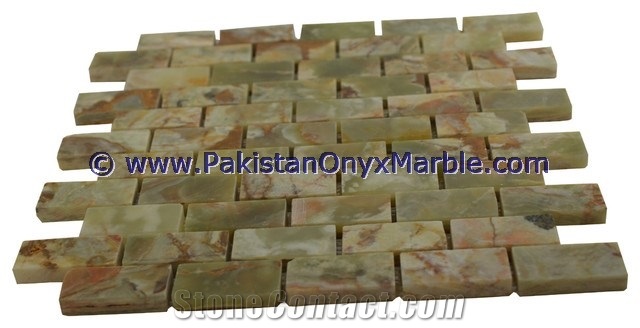 Natural Stone Dark Green Onyx Mosaic Tiles Collection