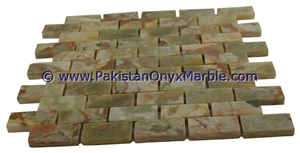 Natural Stone Dark Green Onyx Mosaic Tiles Collection