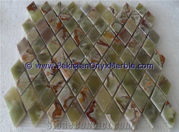 Natural Stone Dark Green Onyx Mosaic Tiles Collection