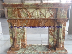Natural Stone Multi Green Onyx Fireplaces
