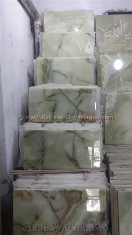 Polished Afghan Green Onyx Tiles Collection
