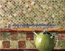 Professional Factory Made Multi Green Onyx Mosaic Tiles Collections