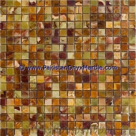 Professional Factory Made Multi Green Onyx Mosaic Tiles Collections