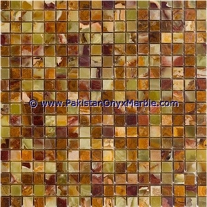 Professional Factory Made Multi Green Onyx Mosaic Tiles Collections