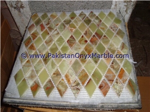 Professional Manufacture Green Onyx Mosaic Tiles Collections