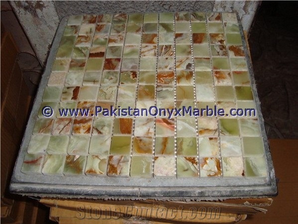 Professional Manufacture Green Onyx Mosaic Tiles Collections