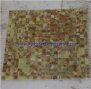 Professional Manufacture Green Onyx Mosaic Tiles Collections