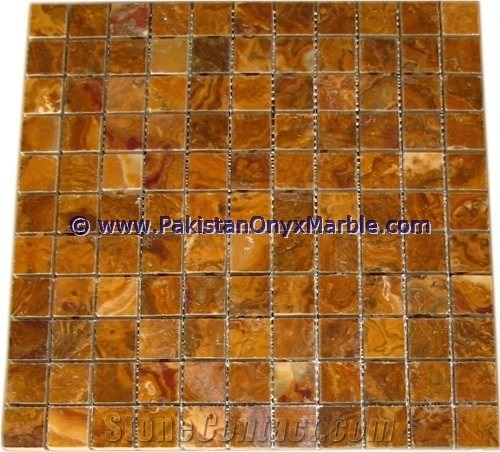 Stylish Brown Golden Onyx Mosaic Tiles Collections
