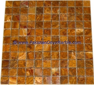 Stylish Brown Golden Onyx Mosaic Tiles Collections