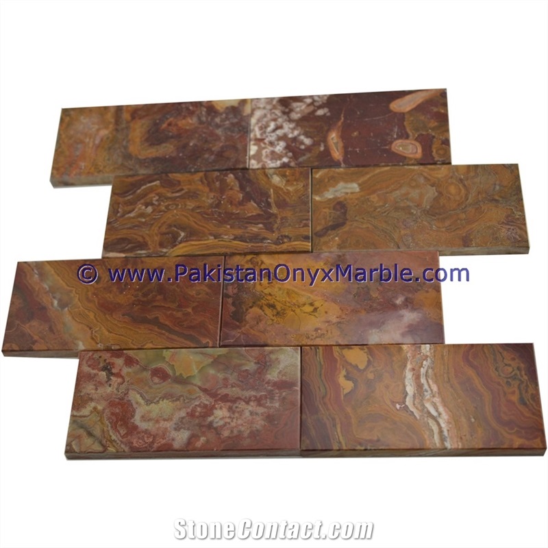 Stylish Brown Golden Onyx Mosaic Tiles Collections