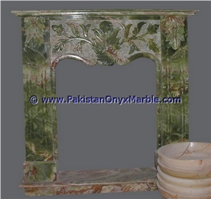Unique Dark Green Onyx Fireplaces