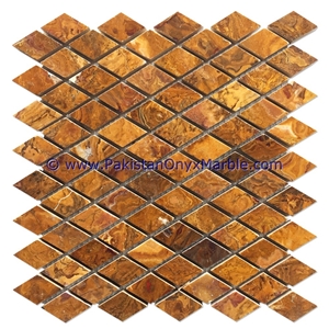 Unique Design Brown Golden Onyx Mosaic Tiles Collections