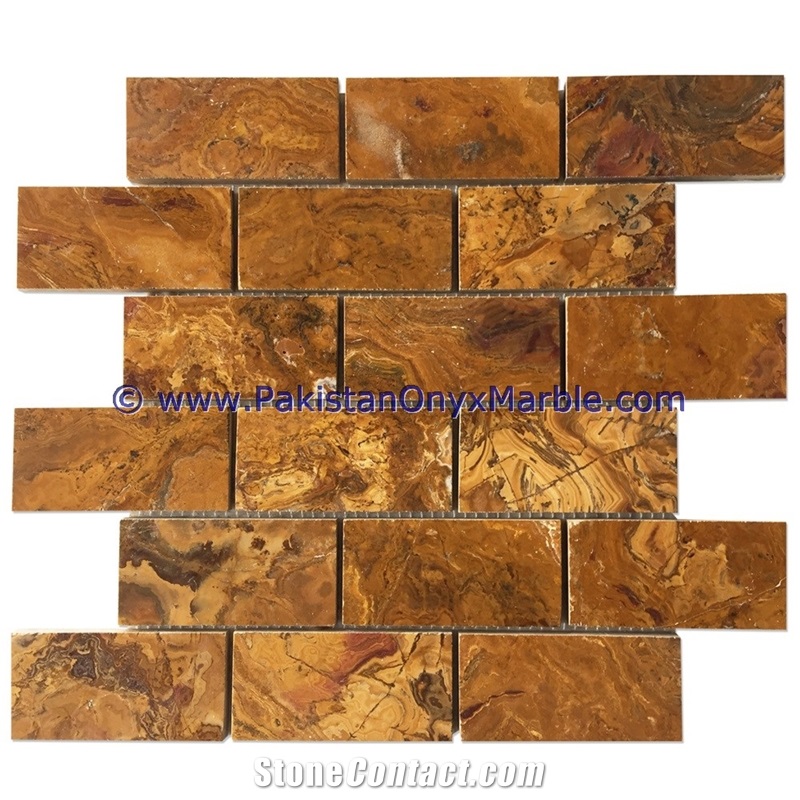 Unique Design Brown Golden Onyx Mosaic Tiles Collections