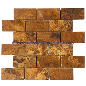 Unique Design Brown Golden Onyx Mosaic Tiles Collections