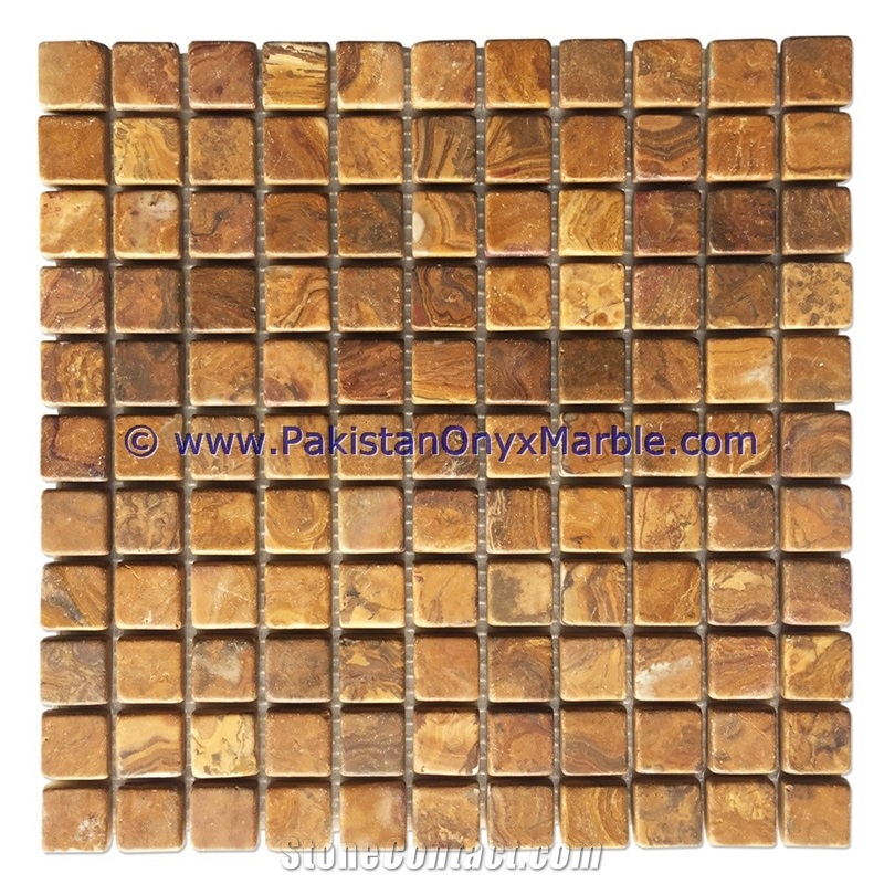 Unique Design Brown Golden Onyx Mosaic Tiles Collections