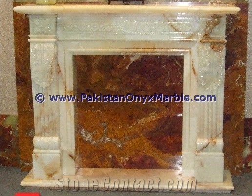 Wholesale Factory Price White Onyx Fireplaces