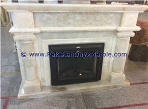Wholesale Factory Price White Onyx Fireplaces