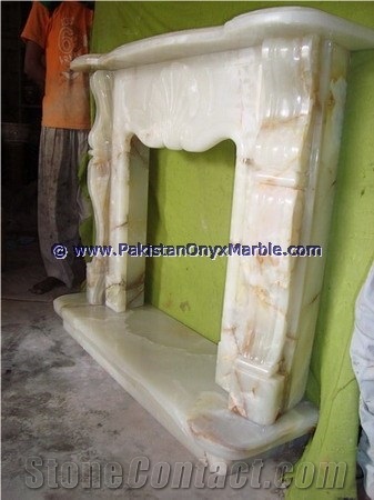 Wholesale Factory Price White Onyx Fireplaces