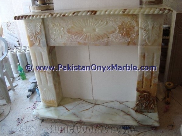 Wholesale Factory Price White Onyx Fireplaces