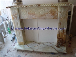 Wholesale Factory Price White Onyx Fireplaces