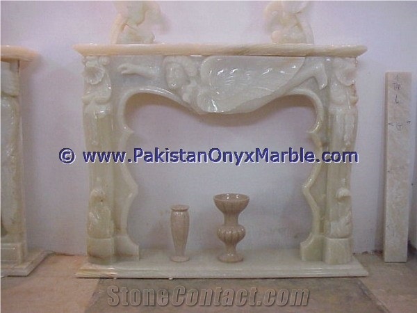 Wholesale Factory Price White Onyx Fireplaces