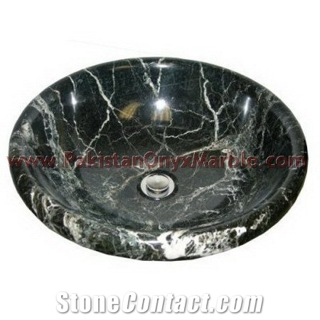 Wholesale Hand Painted Black Zebra Marble Sinks and Basins