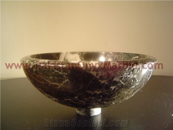 Wholesale Hand Painted Black Zebra Marble Sinks and Basins