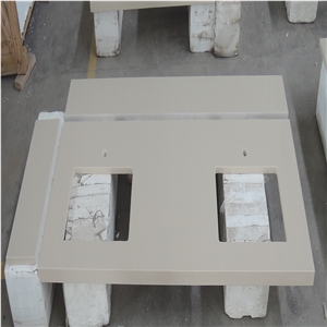 Monotone Yellow Quartz Slab Ot 0403 for Kitchen and Vanity